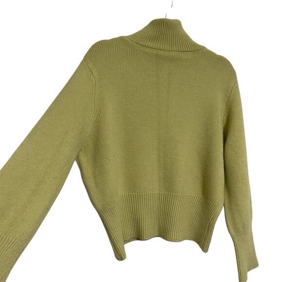 Lemui Korea Soft Wool Turtleneck Sweater Size S Pea Green Relaxed Fit Fall - Picture 8 of 10
